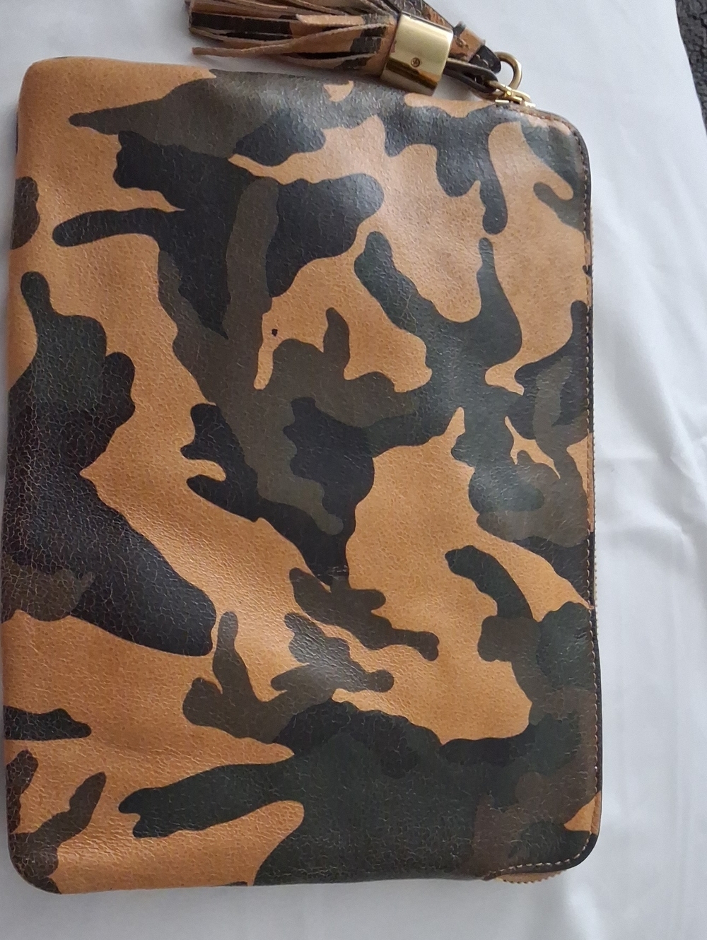 G.I.L.I. Camouflage Zip Clutch in Brown,Black and Tan